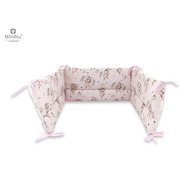 MimiNu - Aparatoare pentru patut 120x60 cm, Din bumbac certificat Oeko Tex Standard 100, Cu inaltimea de 30 cm, Cu panglici, Design, Little Ballerina Pink