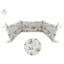MimiNu - Aparatoare pentru patut 120x60 cm, Din bumbac certificat Oeko Tex Standard 100, Cu inaltimea de 30 cm, Cu panglici, Design, Calm Forest Beige
