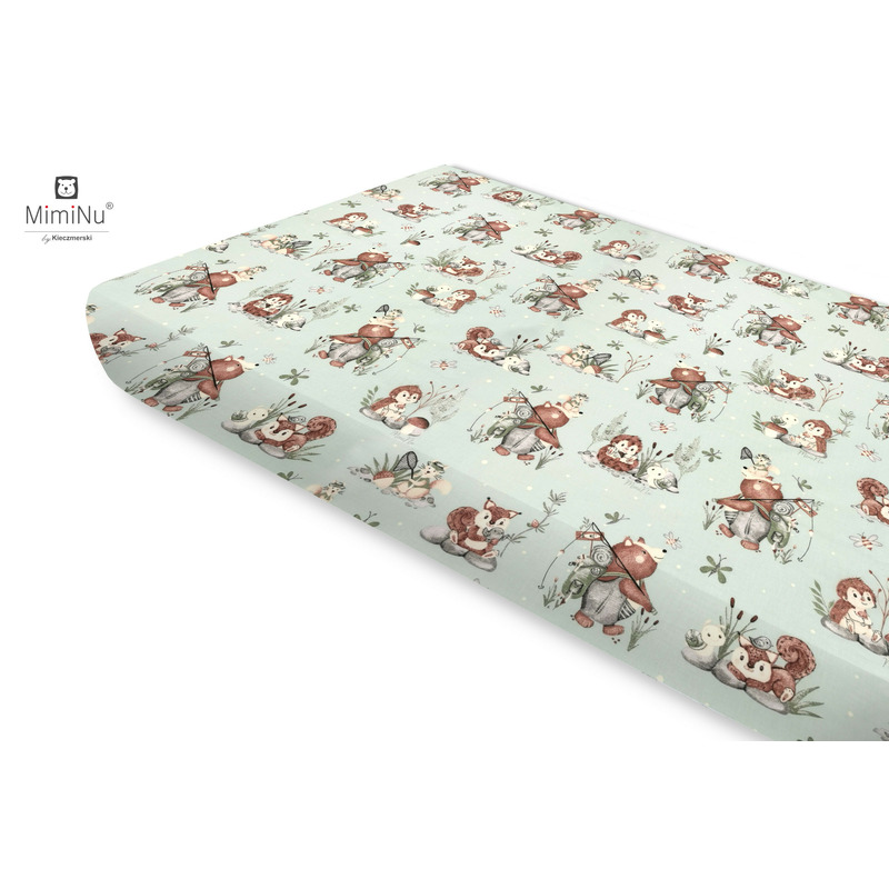 Miminu - cearceaf cu elastic, din bumbac certificat oeko tex standard 100, pentru pat 160x80 cm, design, let\'s go natural