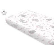 Miminu - Cearceaf cu elastic, Din bumbac certificat Oeko Tex Standard 100, Pentru pat 160x80 cm, Lulu Rose