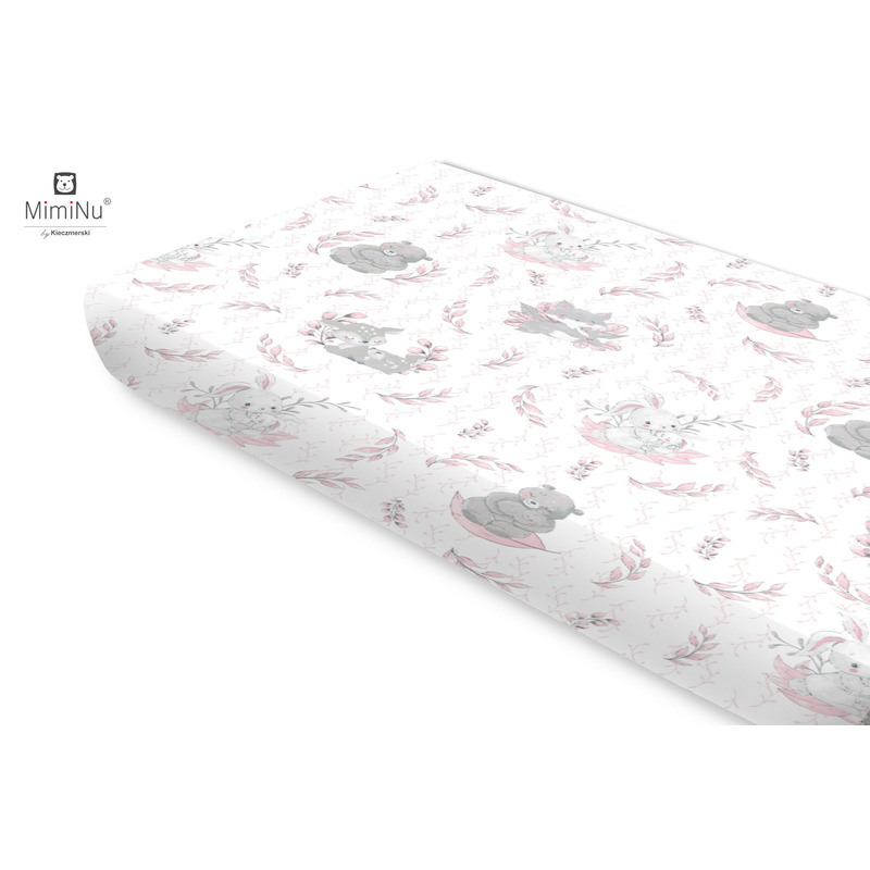 Miminu - cearceaf cu elastic, din bumbac certificat oeko tex standard 100, pentru pat 160x80 cm, lulu rose