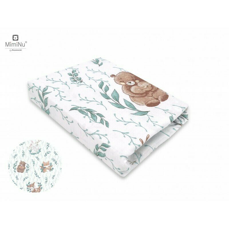 MimiNu - Cearceaf cu elastic pentru patut co-sleeper, Luna, Dimensiune 84.5 x 50.5 cm, Din bumbac certificat Oeko Tex Standard 100, Lulu Natural