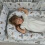 MimiNu - Cosulet bebelus pentru dormit cu doua fete, Baby Nest 105x66 cm, Husa 100% bumbac, Din bumbac certificat Oeko Tex Standard 100, Cu salteluta din burete, Detasabila, Forest/Grey - 3