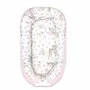 Cosulet bebelus, MimiNu, Pentru dormit, Cu doua fete, Baby Nest 105x66 cm, Husa 100% bumbac si catifea moale, Materiale certificate Oeko Tex Standard 100, Cu salteluta, Detasabila, Velvet Sweet Deer Pink - 1