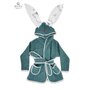 MimiNu - Halat de baie cu urechi 6 - 24 luni, Moale, Cu buzunare, Cu cordon, Din bumbac si thermo fleece, Materiale certificate Oeko Tex Standard 100, Deer green