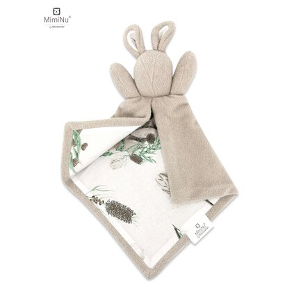 MimiNu - Lanka, Jucarie textila moale pentru bebelusi, Cu doua fete, 45 x 27 cm, Materiale certificate Oeko Tex Standard 100, Australian Animals Beige