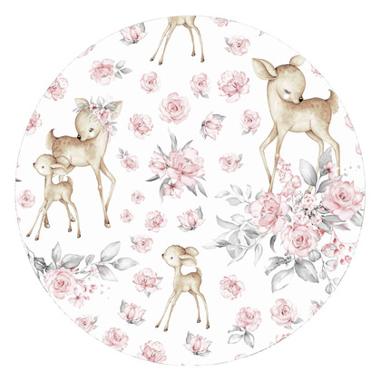 MimiNu - Lanka, Jucarie textila moale pentru bebelusi, Cu doua fete, 45 x 27 cm, Materiale certificate Oeko Tex Standard 100, Sweet Deer Pink