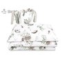 MimiNu - Lenjerie patut 3 piese, Cu protectie laterala, Din bumbac certificat Oeko Tex Standard 100, Pentru patut 120x60 cm, Australian Animals Beige