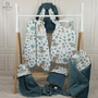MimiNu - Lenjerie patut 3 piese, Cu protectie laterala, Din bumbac certificat Oeko Tex Standard 100, Pentru patut 120x60 cm, Sweet Deer Mint - 5