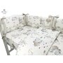 MimiNu - Lenjerie patut cu 4 piese, Cu doua protectii laterale, Din bumbac certificat Oeko Tex Standard 100, Pentru patut 120x60 cm, Design, Seal Beige - 3