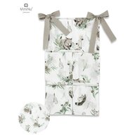 MimiNu - Organizator pentru patut, Din bumbac certificat Oeko Tex Standard 100, Cu 6 compartimente, Cu doua panglici, 70x40 cm, Australian Animals Beige