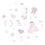 MimiNu - Paturica de infasat cu doua fete, Cu multiple utilizari, Cu inchidere arici velcro, Dimensiune 75x75 cm, Din bumbac certificat Oeko Tex Standard 100, Baby Shower Pink/Pink - 2