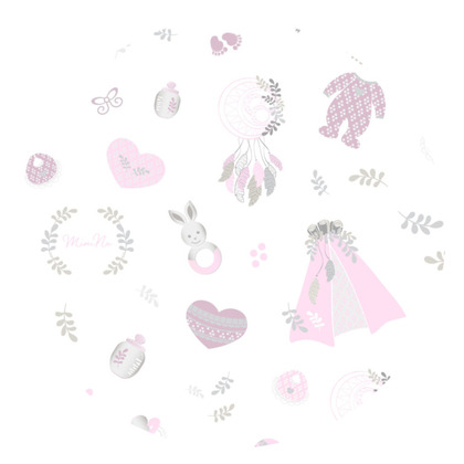 MimiNu - Paturica de infasat cu doua fete, Cu multiple utilizari, Cu inchidere arici velcro, Dimensiune 75x75 cm, Din bumbac certificat Oeko Tex Standard 100, Baby Shower Pink/Pink
