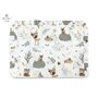 MimiNu - Perna clasica de dormit, Cu volanas, Cu husa detasabila cu fermoar, Din bumbac certificat Oeko Tex Standard 100, Pentru patut, carucior, balansoar, 30x40 cm, Forest Friends Beige