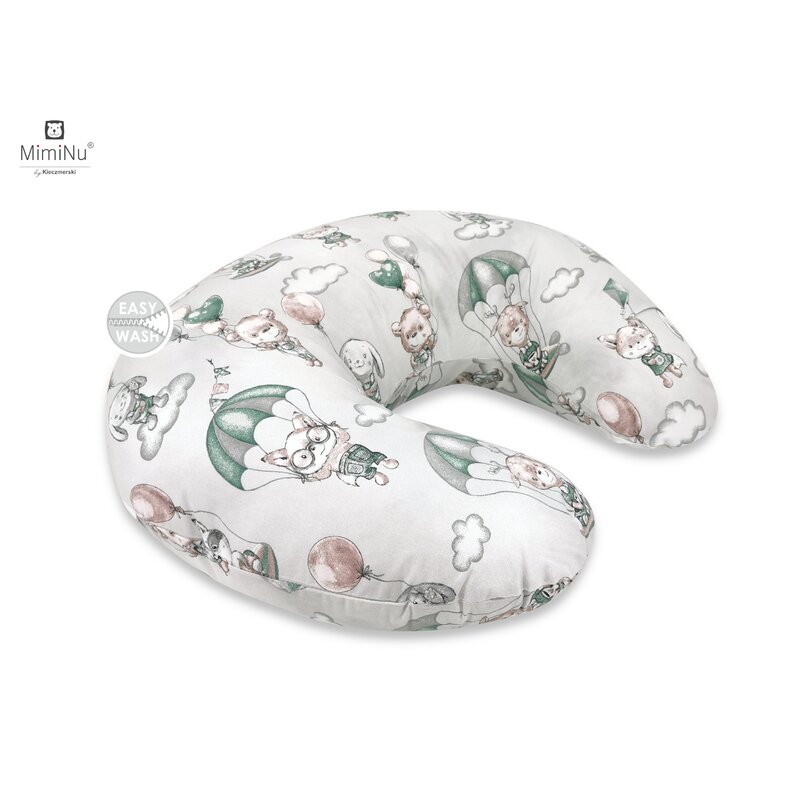 Miminu - perna pentru alaptat, din bumbac, cu husa detasabila, cu fermoar securizat, circumferinta 155 cm, parachutes olive
