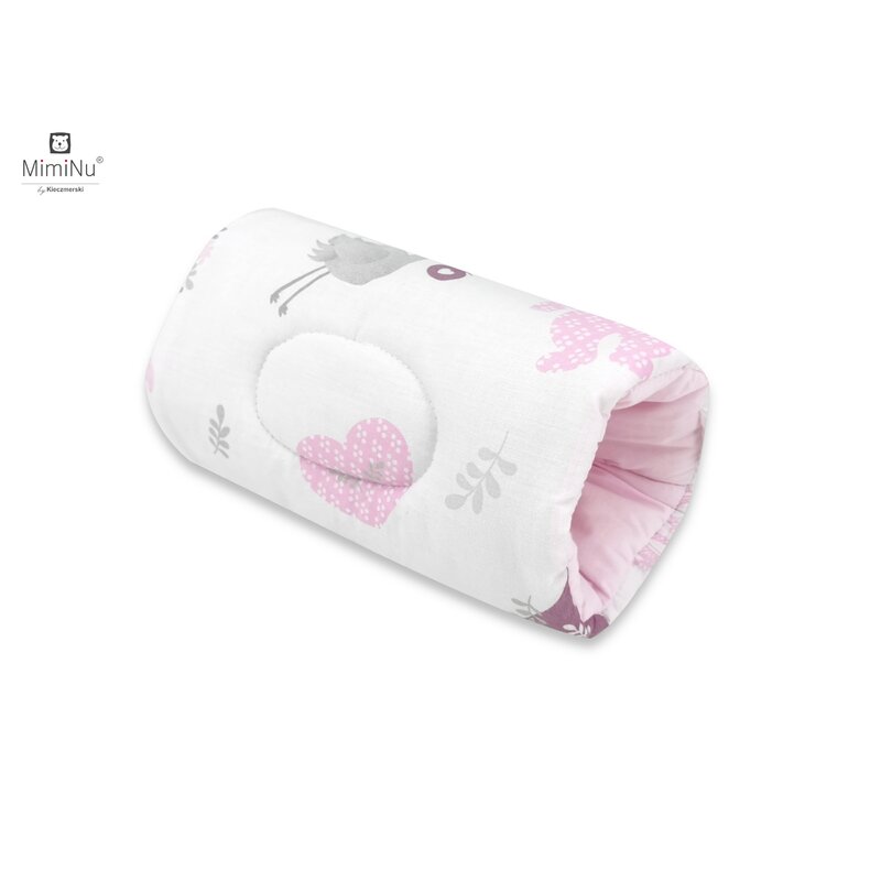 MimiNu - Perna pentru alaptat tip manson, Din bumbac certificat Oeko Tex Standard 100, 25 cm, Baby Shower Pink