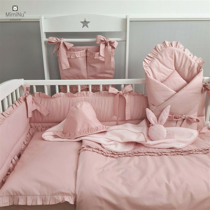MimiNu - Sac de dormit pentru bebelusi, De iarna, Cu volanase, Din bumbac certificat Oeko Tex Standard 100, Cu fermoar lateral, Cu capse pe umar, 70 cm, 0 - 6 luni, 2.5 Tog, Colectia Royal, Powder Pink