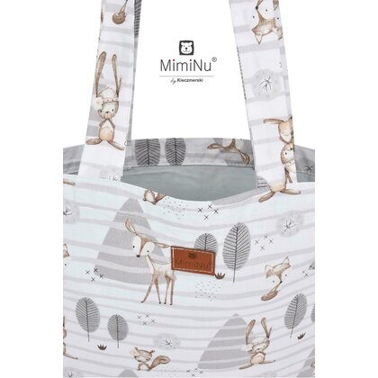 MimiNu - Sacosa textila Maxi, Pentru mamici, 38x40 cm, Din bumbac certificat Oeko Tex Standard 100, Forest