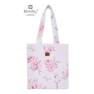 MimiNu - Sacosa textila Maxi, Pentru mamici, 38x40 cm, Din bumbac certificat Oeko Tex Standard 100, Peonie Pink