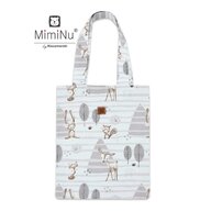MimiNu - Sacosa textila Mini, Pentru fetite, 24x30 cm, Din bumbac certificat Oeko Tex Standard 100, Forest