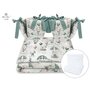 MimiNu - Set lenjerie patut cu 6 piese, Cu pilota si perna, Cu doua aparatori laterale, Din bumbac certificat Oeko Tex Standard 100, Pentru patut 120x60 cm, Parachutes Olive