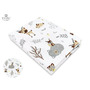 MimiNu - Set  pentru bebelusi, 6+1 piese, Cu paturica de infasat, Prosop, Paturica, Cearceaf 120x60 cm, Fata de perna, Husa pilota, Jucarie textila senzoriala, Din bumbac certificat Oeko Tex Standard 100, 135x100 cm, Forest Friends Beige - 7
