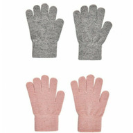 Misty Rose/Grey 3/6 ani - Set 2 manusi tricotate cu lana merinos - CeLaVi