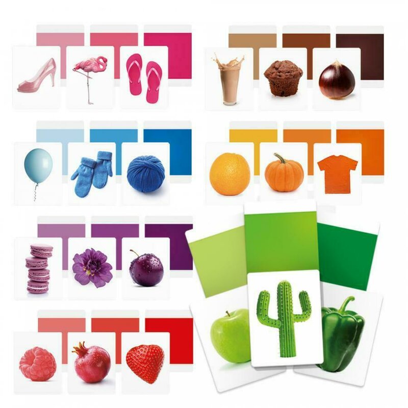Headu - Set cartonase Sa invatam culorile Montessori