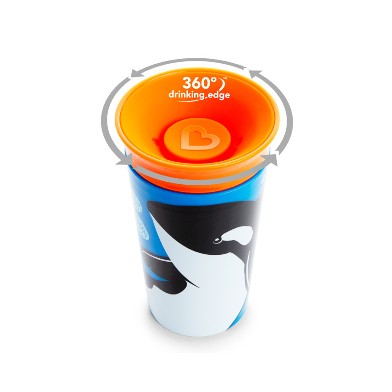 Munchkin cana miracle 360, wildlove, 266ml, 12l+ orca whale