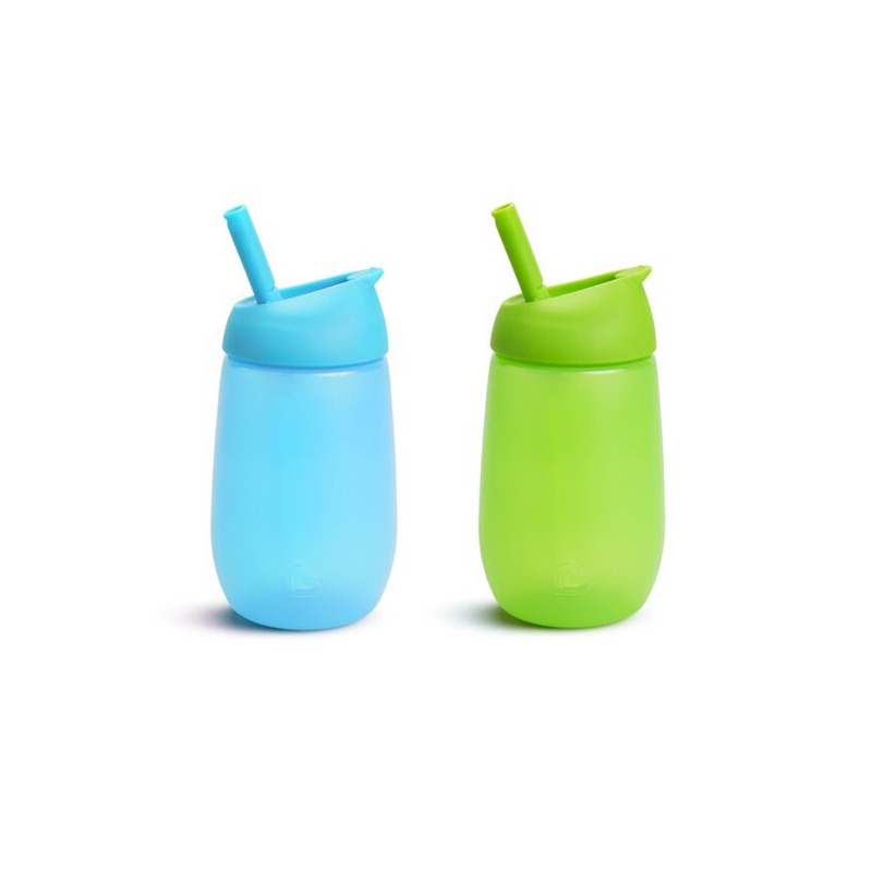 Munchkin cana simple clean, cu pai, 296ml, set 2 buc., 12l+ blue/green