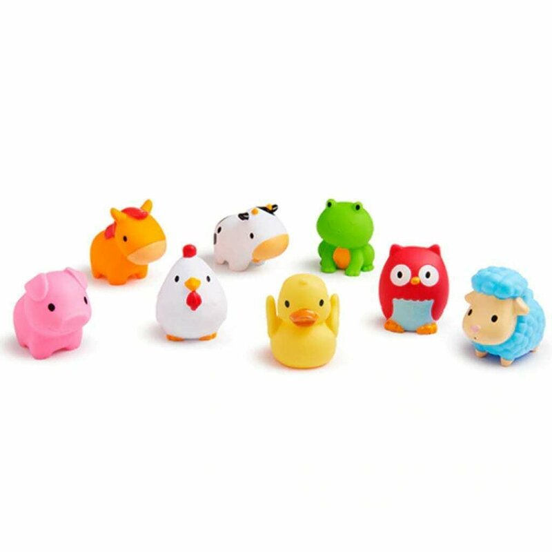 Munchkin - jucarii de baie, ferma animalelor, 8 piese, 9 luni+, multicolor