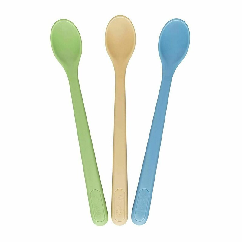 Nip - Set 3 lingurite pentru bebelusi, 4 luni+, Cu margini rotunjite, Multicolor