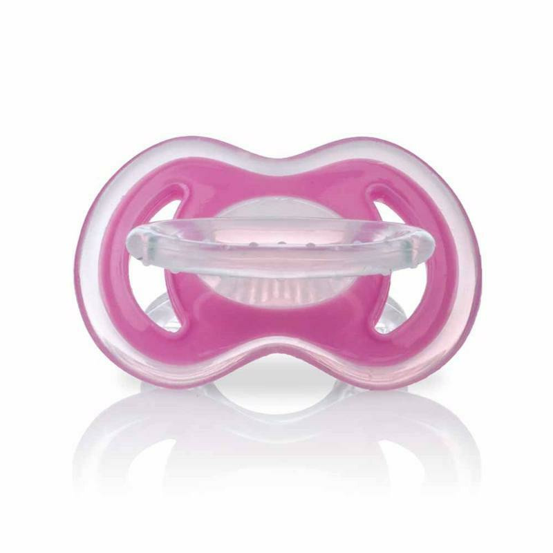 Nuby - jucarie pentru dentitie, cu peri moi, din silicon, se poate utiliza cu gel calmant, 0+, roz