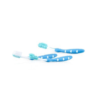 Nuby - Set periute de dinti pentru copii, Non-toxice, Utilizare indelungata: 3-12 luni+, 3 bucati, Albastru