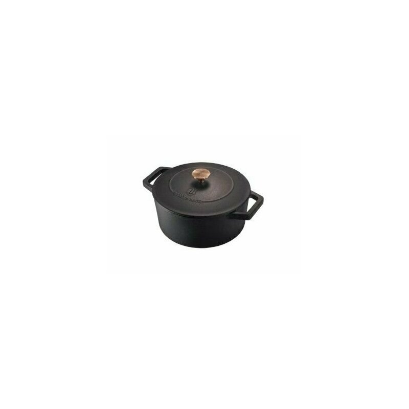 Berlinger haus - oala cu capac 4,3 litri, fonta, , 24 cm, black rose metallic line, bh 6492