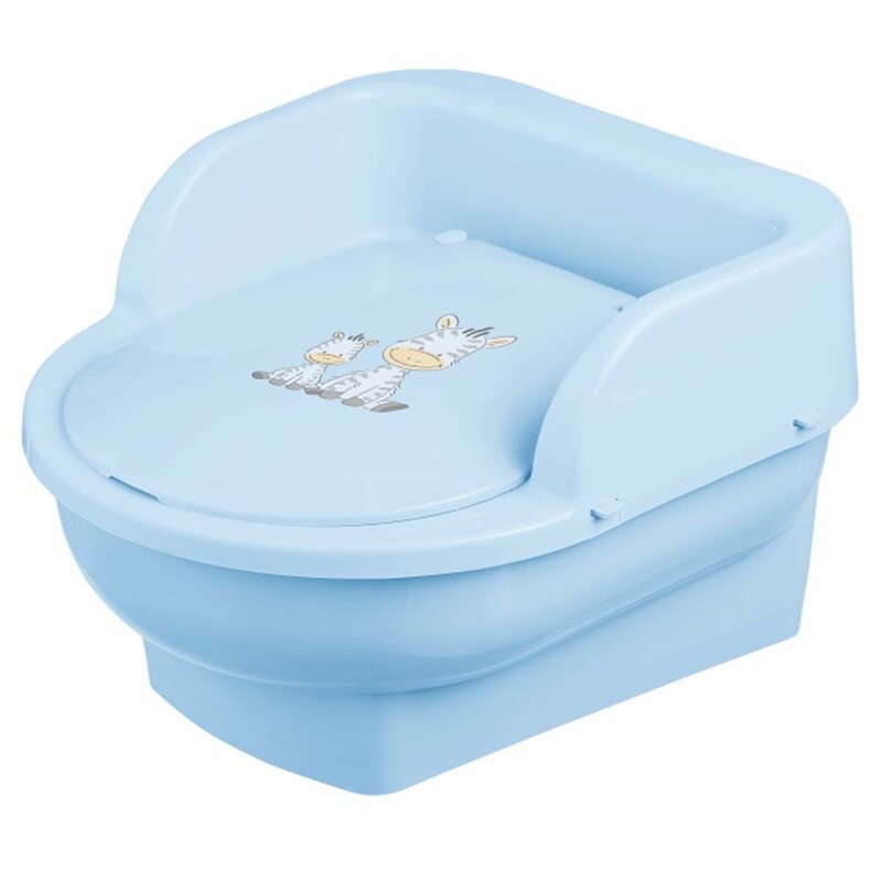 Maltex baby - olita copii, mini toaleta, recipient detasabil, zebra light blue,