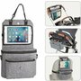 Organizator auto si pentru carucior, 3 in 1, Transformabil in gentuta mamici, Cu suport pentru tableta, iPad, Cu  buzunare, FreeON, Grey - 3
