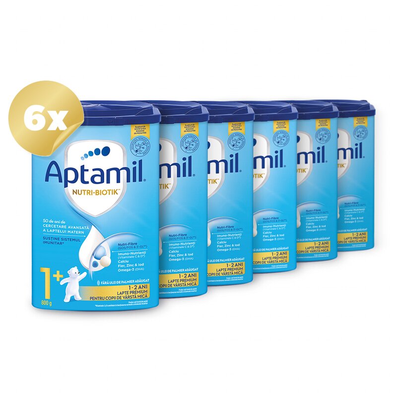 Nutricia - Pachet 6 x Lapte praf Aptamil Junior 1+, 800g, 12 luni+