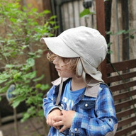Palarie copii din in organic cu protectie pentru urechi si snur - Pickapooh - Tom Linen