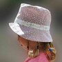 KidsDecor - Palarie De vara, 54 cm din Bumbac, 5-6 ani, Gri/Roz - 3