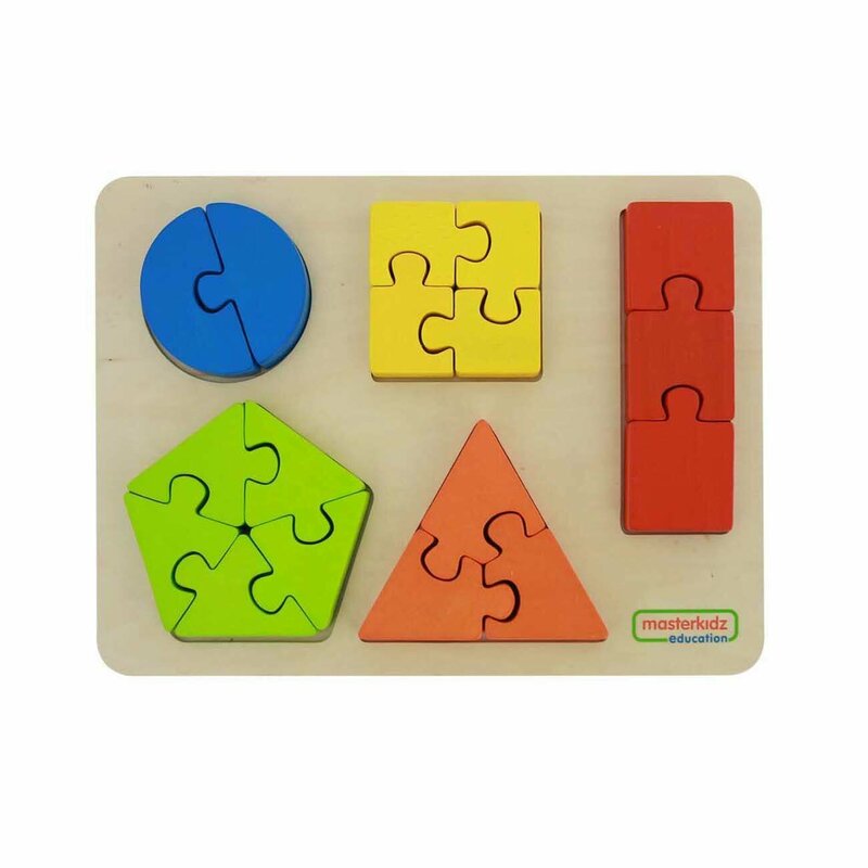 Masterkidz - Panou educativ forme geometrice, din lemn, +2 ani,