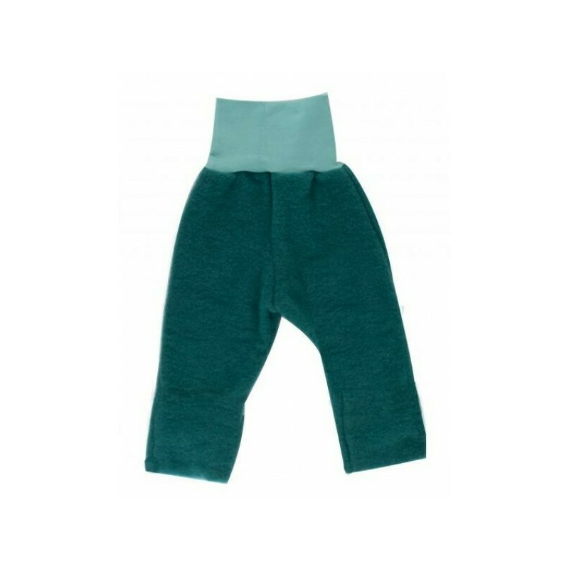 Pantaloni din lana merinos organica - wool fleece - Iobio - Emerald
