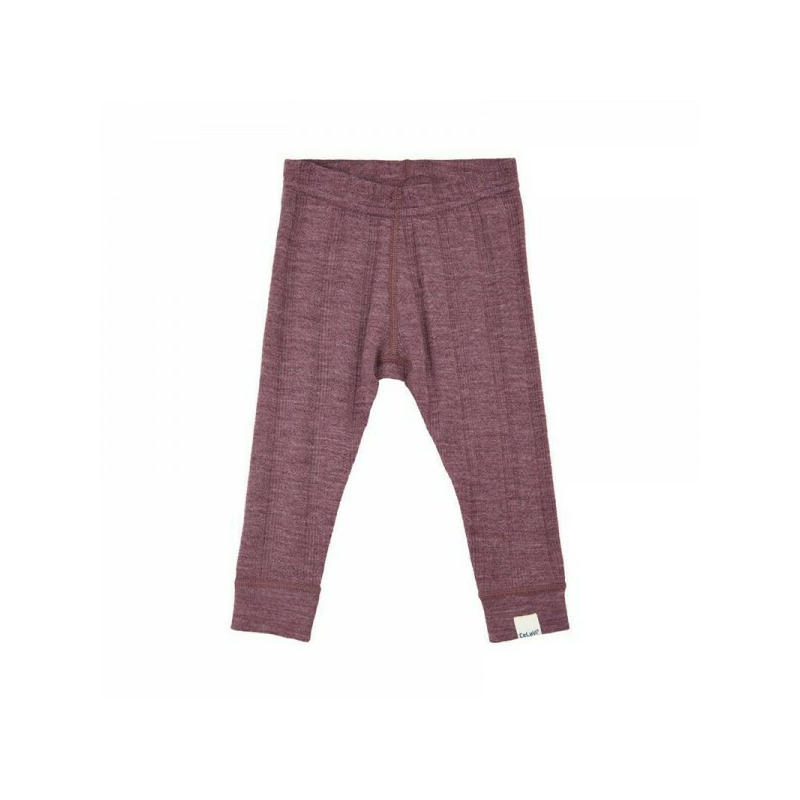 Pantaloni fine rib leggings din lana merinos - celavi - tulipwood 90