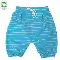 Pantaloni Salvari 3/4 din bumbac organic - Iobio - Sevilla Blue-White Wave