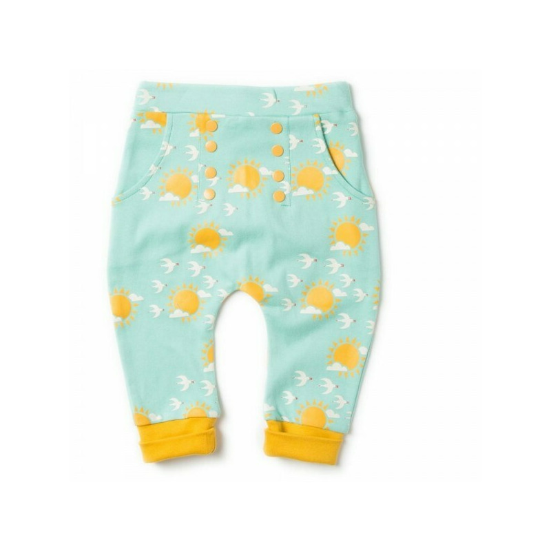 Pantaloni salvari din bumbac organic - little green radicals - follow the sun joggers 6/7 ani