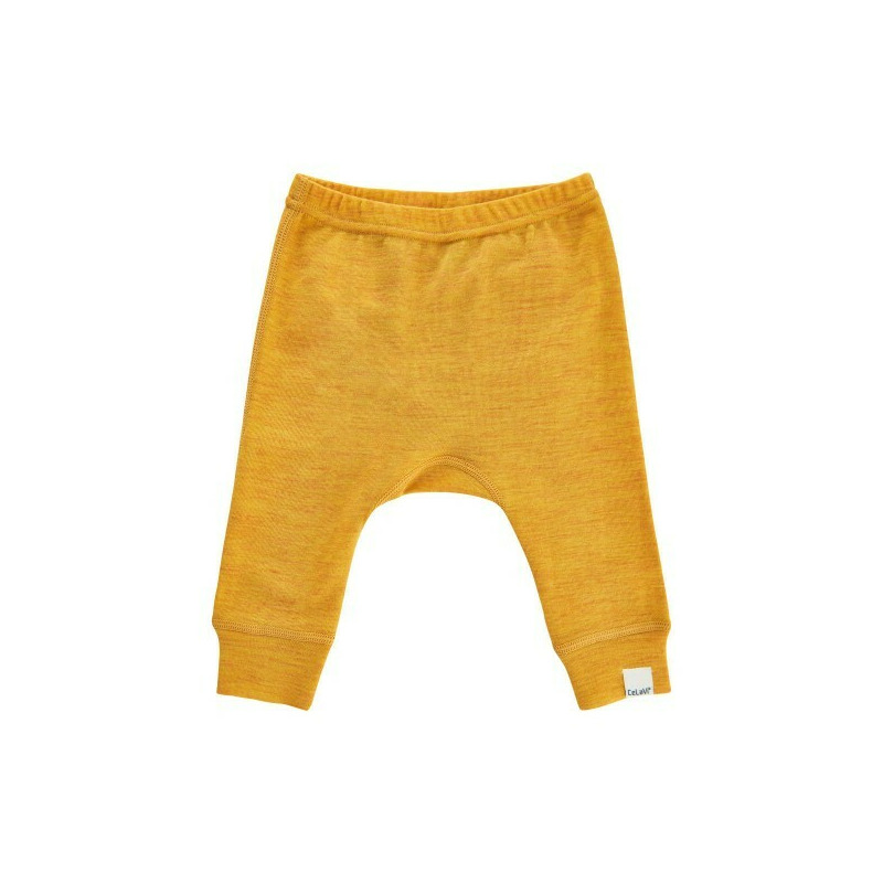 Pantaloni salvari din lana merinos - celavi - mineral yellow