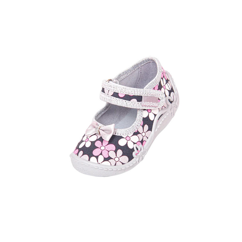 Pantofi cu interior de bumbac pentru fetite vi-gga-mi zosia floricele marimea 19