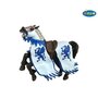 Calul regelui cu blazon dragon (albastru) - Figurina Papo - 1