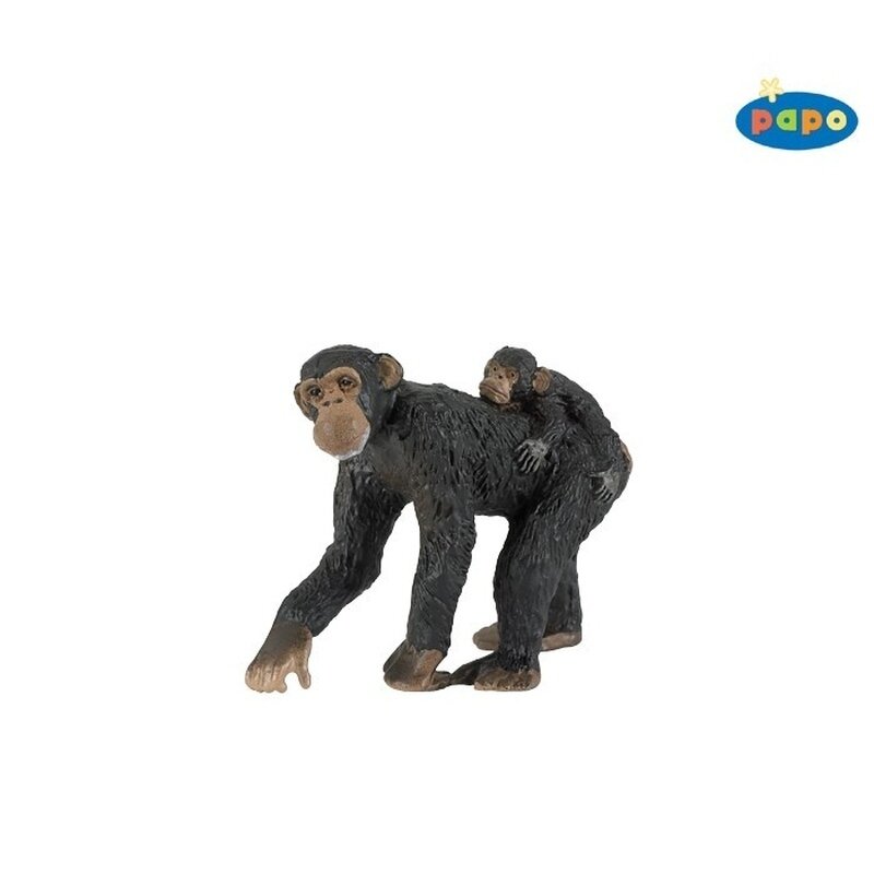 Papo - Figurina Cimpanzeu cu pui