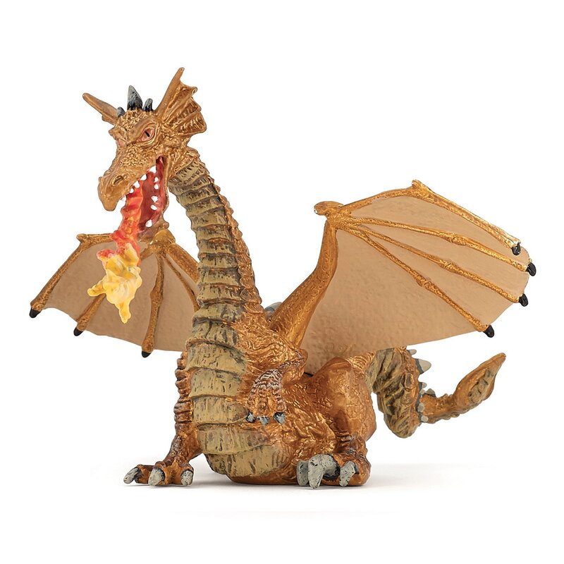 Papo - FIGURINA DRAGON AURIU INARIPAT CU FLACARA